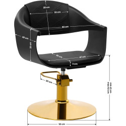 Fotoliu de coafor Gabbiano A364 150894 (Black/Gold) Thumb