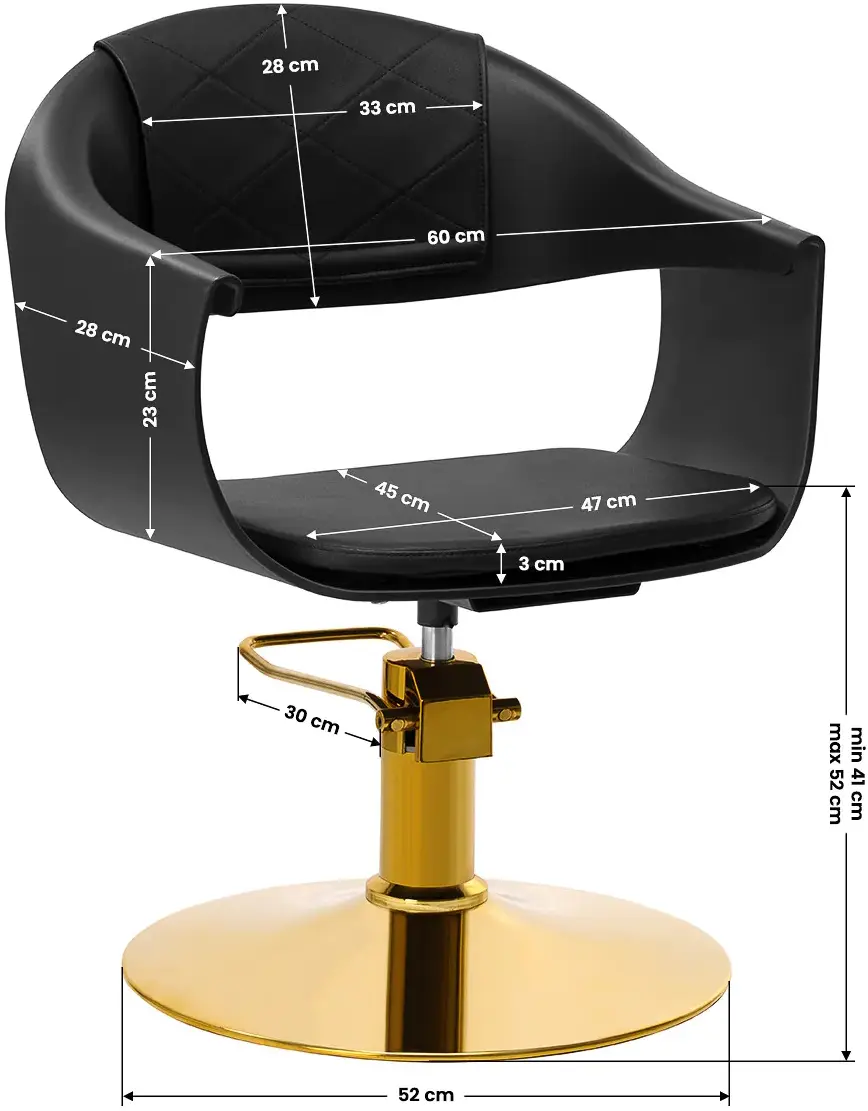 Fotoliu de coafor Gabbiano A364 150894 (Black/Gold) - 6