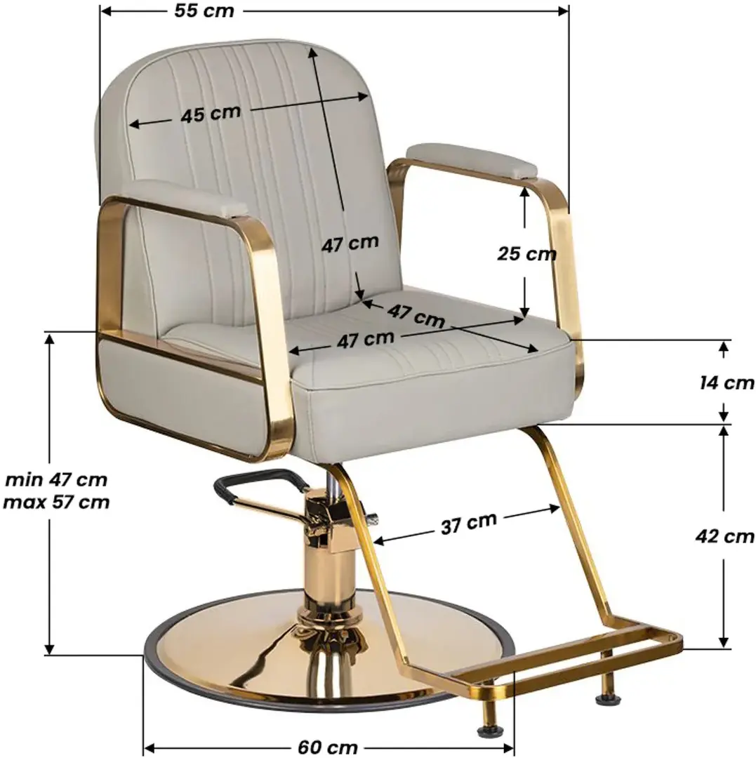 Fotoliu de coafor Gabbiano Acri (Beige/Gold)