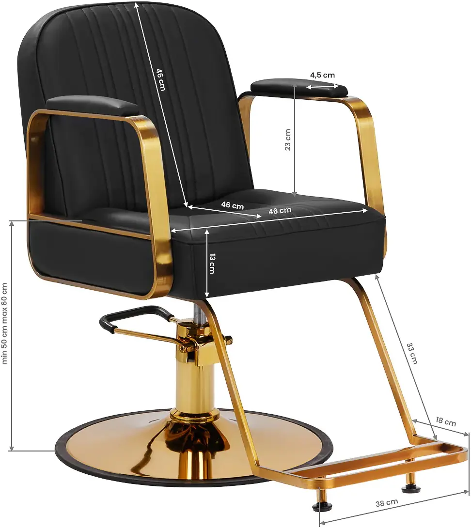 Fotoliu de coafor Gabbiano Acri (Black/Gold)