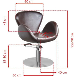 Fotoliu de coafor Gabbiano Amsterdam 109221 (Brown/Silver) Thumb