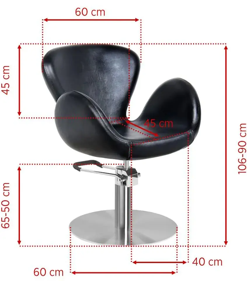 Fotoliu de coafor Gabbiano Amsterdam (Black)