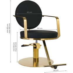 Кресло парикмахерское Gabbiano Arras (Black/Gold) Thumb