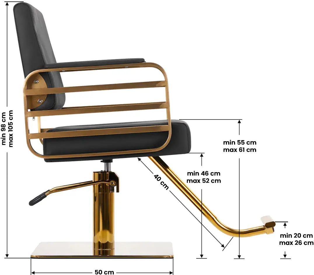 Fotoliu de coafor Gabbiano Avila (Black/Gold)