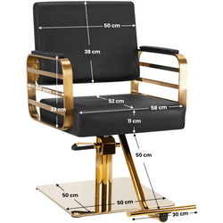 Fotoliu de coafor Gabbiano Avila (Black/Gold) Thumb