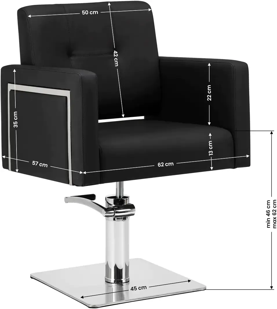 Fotoliu de coafor Gabbiano Bergamo 143961 (Black/Silver)