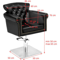 Fotoliu de coafor Gabbiano Berlin 111422 (Black/Silver) Thumb