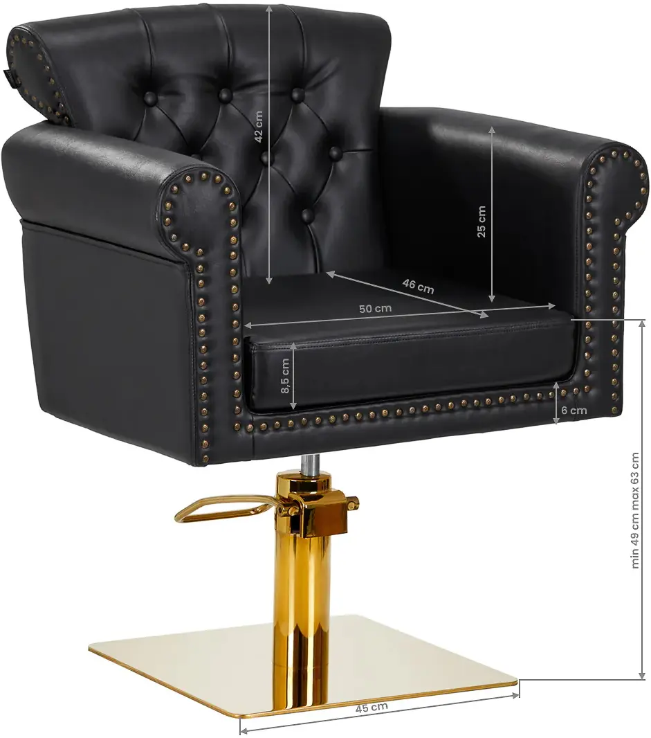 Fotoliu de coafor Gabbiano Berlin (Black/Gold)