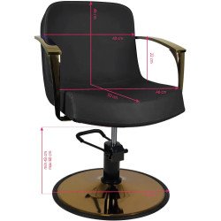 Fotoliu de coafor Gabbiano Bolonia 132661 (Black/Gold) Thumb