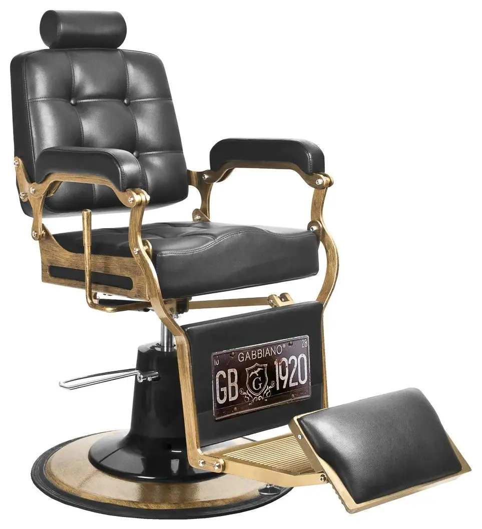 Кресло парикмахерское Gabbiano Boss (Black/Gold)