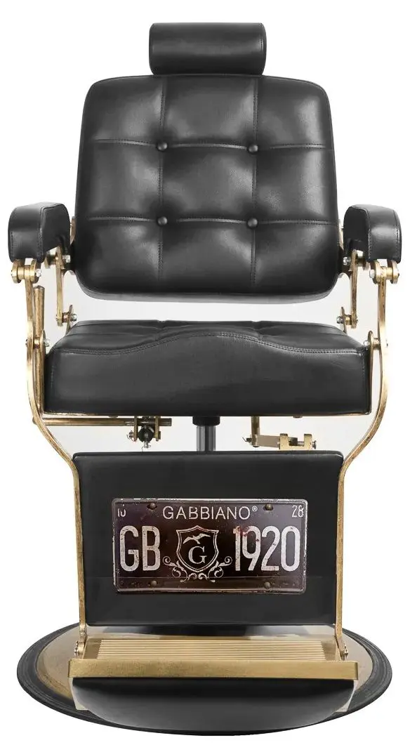 Кресло парикмахерское Gabbiano Boss (Black/Gold)