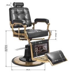 Кресло парикмахерское Gabbiano Boss (Black/Gold) Thumb