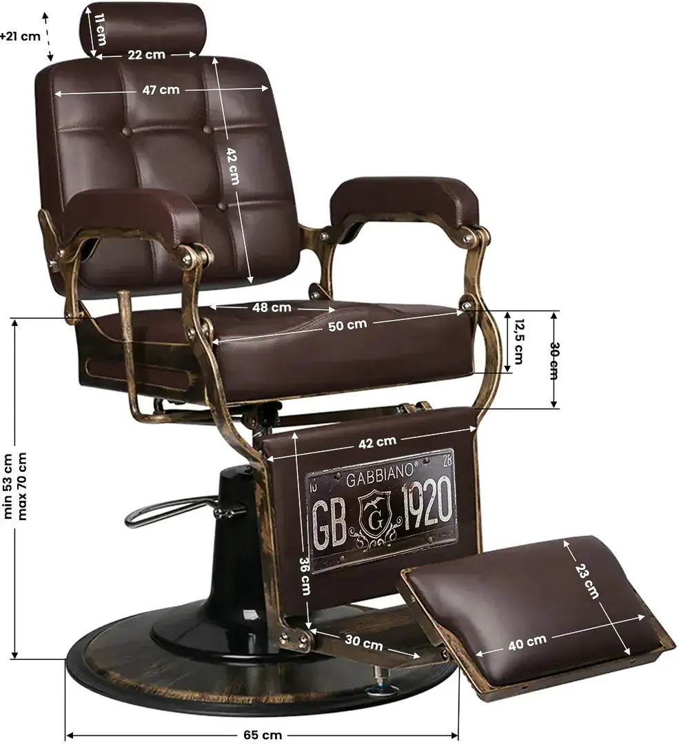 Fotoliu de coafor Gabbiano Boss (Brown)