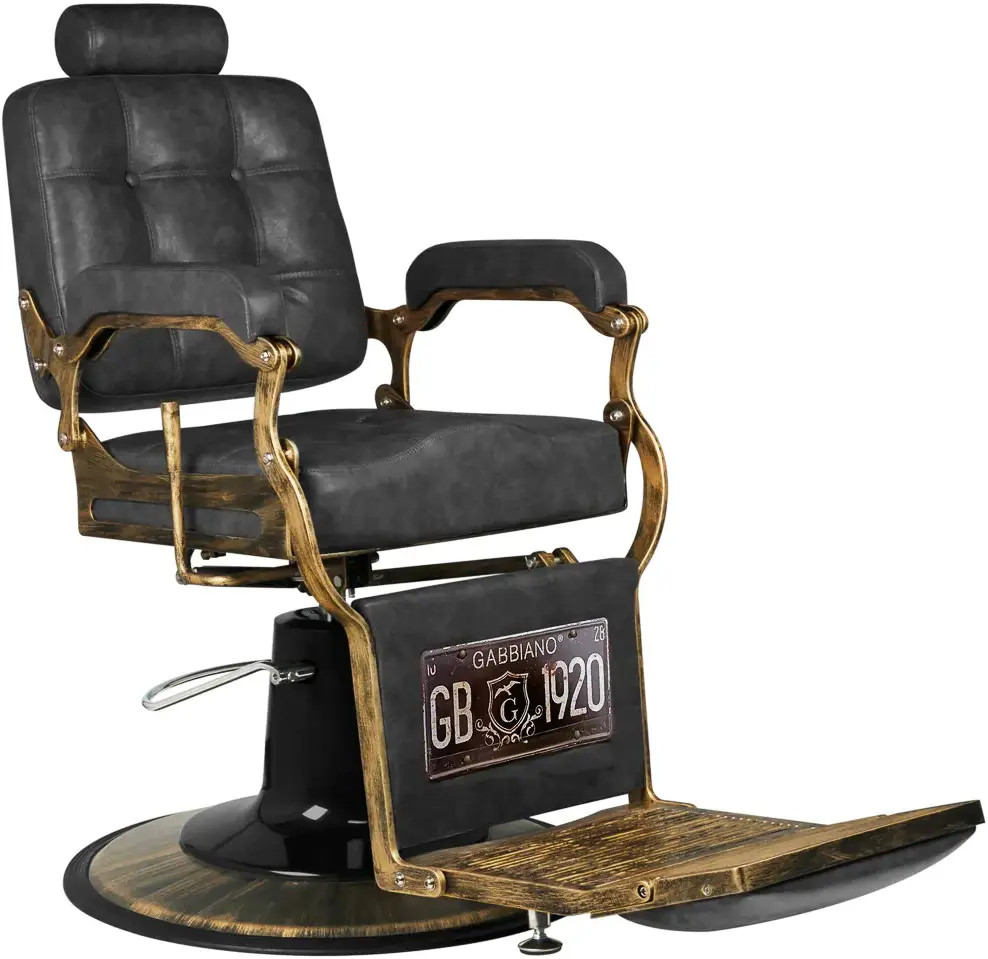 Fotoliu de coafor Gabbiano Boss HD Old Leather (Black)