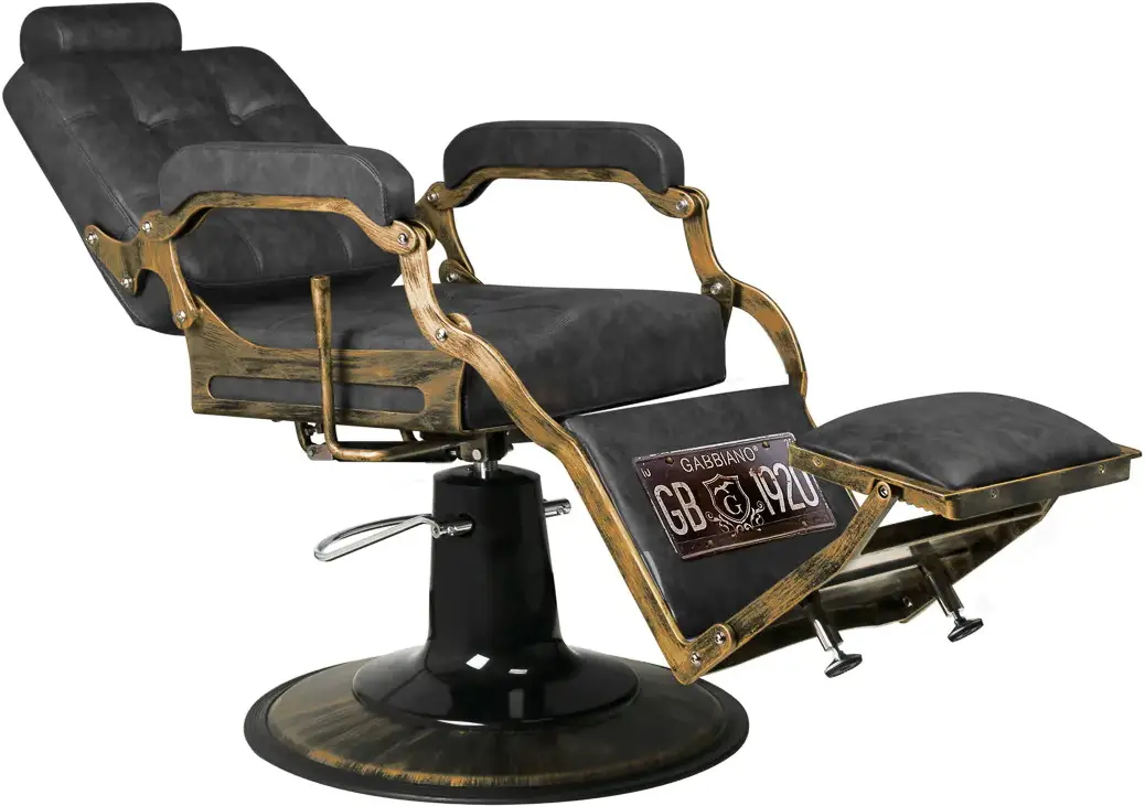 Fotoliu de coafor Gabbiano Boss HD Old Leather (Black)