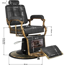 Fotoliu de coafor Gabbiano Boss HD Old Leather (Black) Thumb