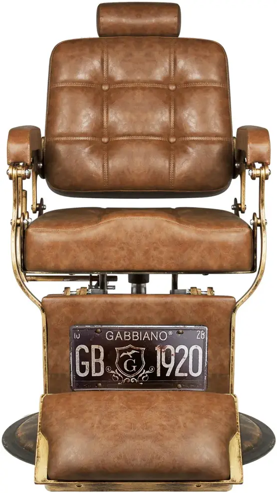 Fotoliu de coafor Gabbiano Boss HD Old Leather (Light Brown)