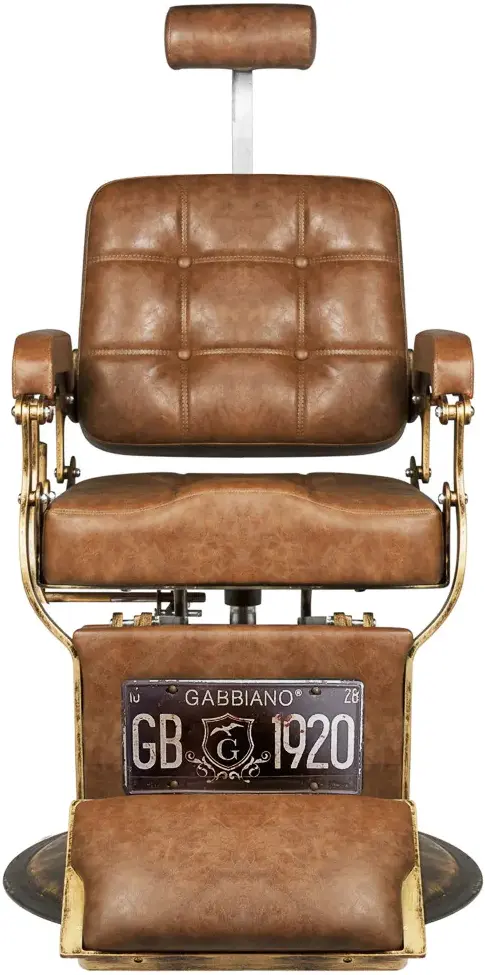 Fotoliu de coafor Gabbiano Boss HD Old Leather (Light Brown)