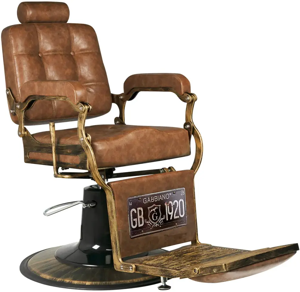 Fotoliu de coafor Gabbiano Boss HD Old Leather (Light Brown)