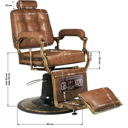 Fotoliu de coafor Gabbiano Boss HD Old Leather (Light Brown) Thumb