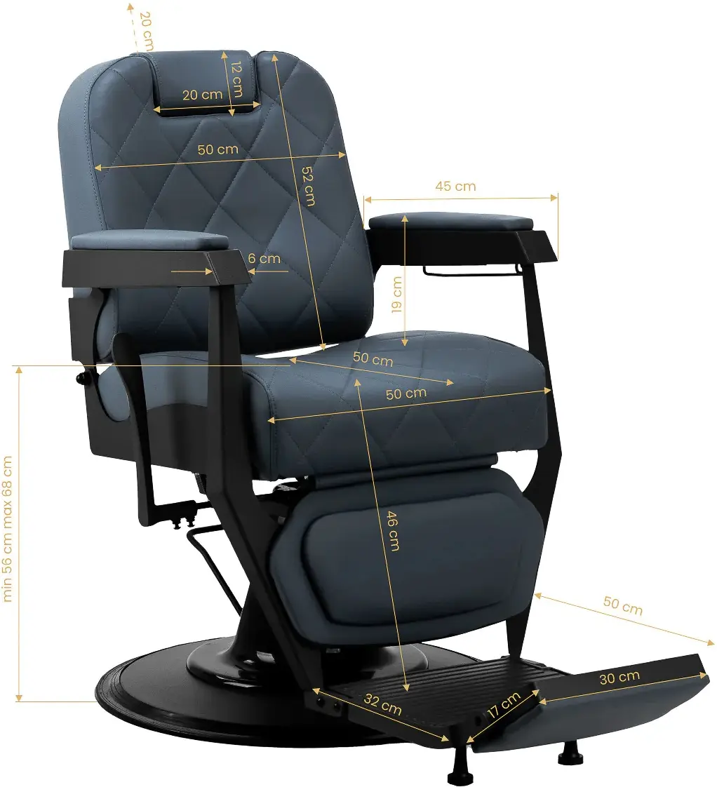 Кресло парикмахерское Gabbiano Bruno 153406 (Graphite/Black) - 10