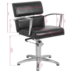 Fotoliu de coafor Gabbiano Brussels (Black) Thumb