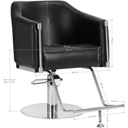 Fotoliu de coafor Gabbiano Burgos 146706 (Black/Silver) Thumb