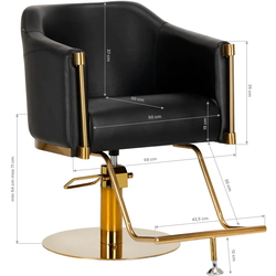 Fotoliu de coafor Gabbiano Burgos (Black/Gold) Thumb