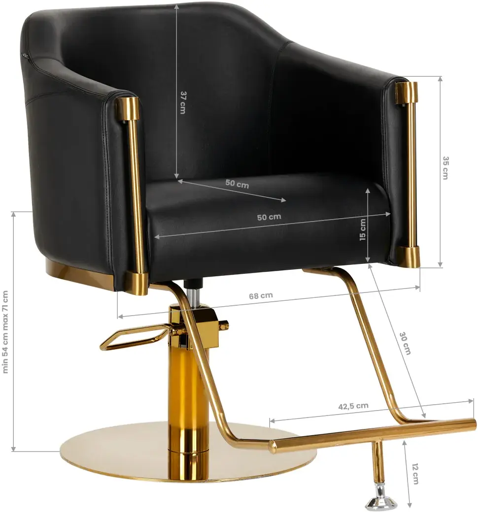 Fotoliu de coafor Gabbiano Burgos (Black/Gold)