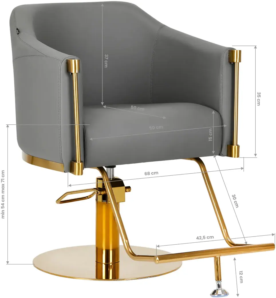 Кресло парикмахерское Gabbiano Burgos (Grey/Gold)