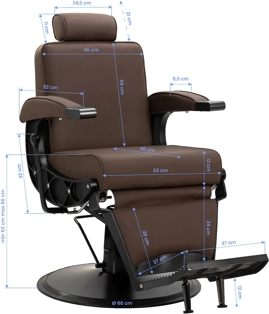 Кресло парикмахерское Gabbiano Continental 152036 (Brown/Black) - 9