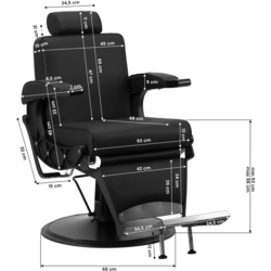 Fotoliu de coafor Gabbiano Continental (Black) Thumb