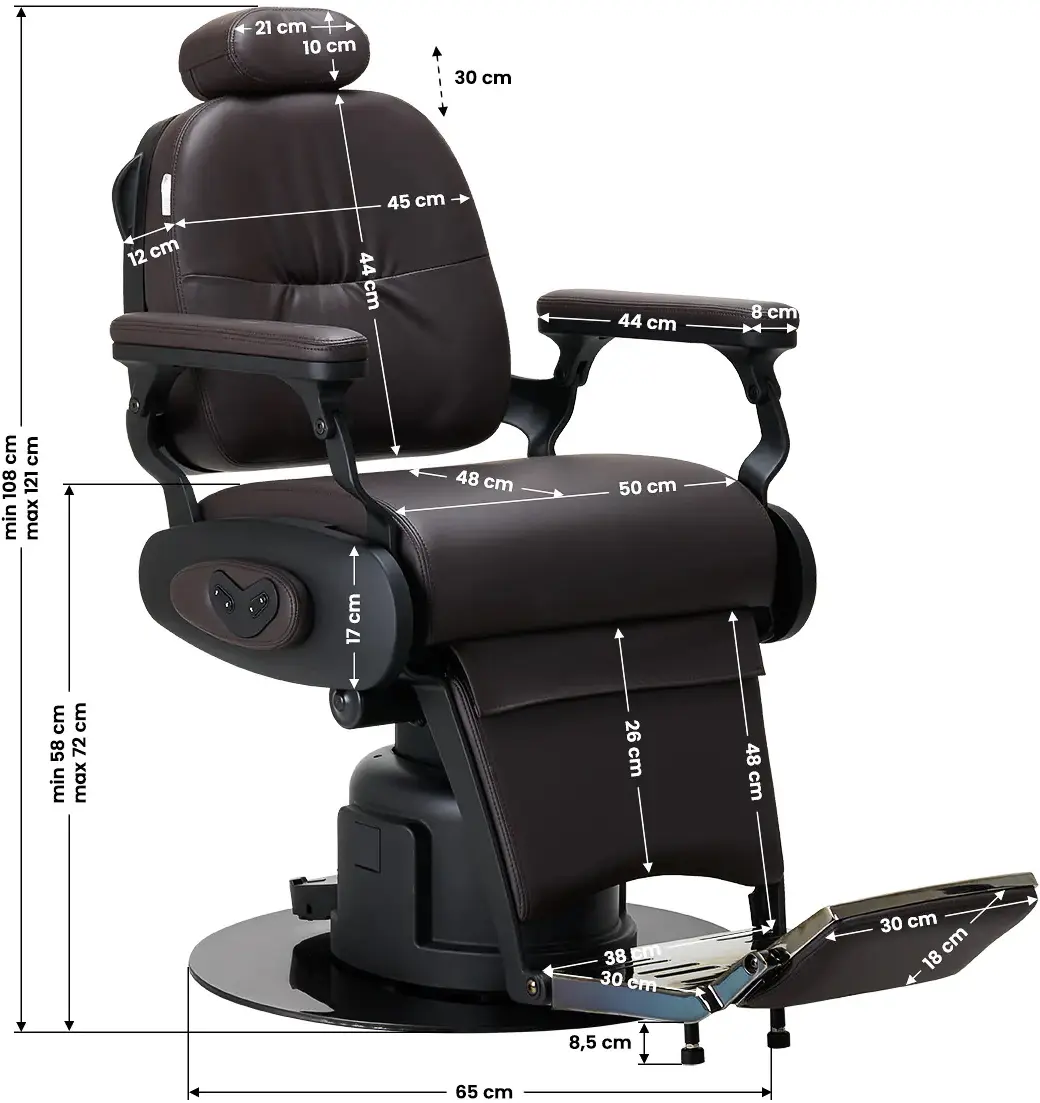 Fotoliu de coafor Gabbiano Duke 149527 (Brown/Black)