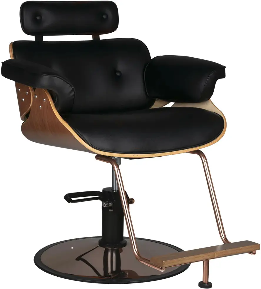 Fotoliu de coafor Gabbiano Florence (Black/Walnut)