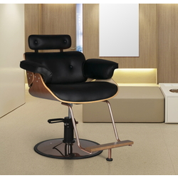 Fotoliu de coafor Gabbiano Florence (Black/Walnut)