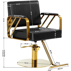 Fotoliu de coafor Gabbiano Genua (Black/Gold) Thumb