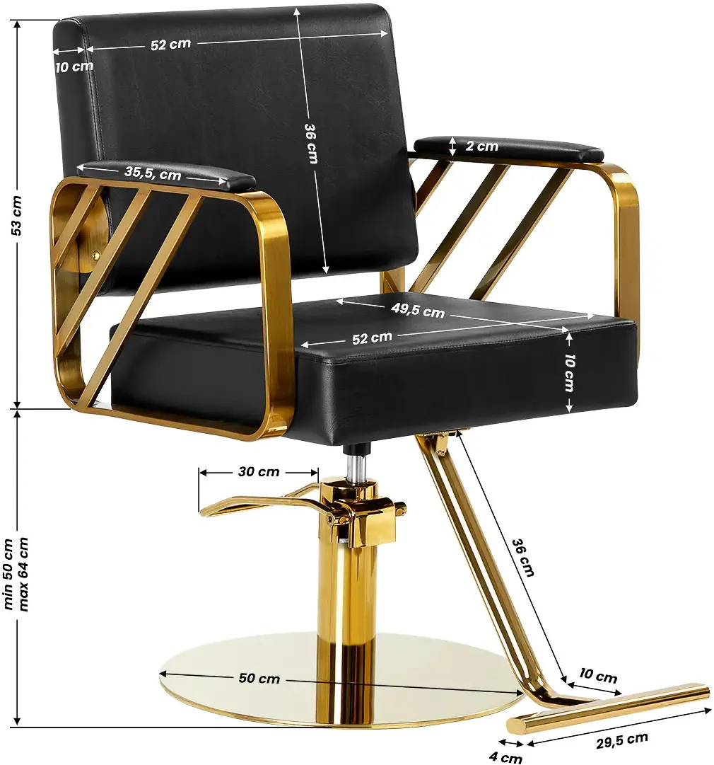 Fotoliu de coafor Gabbiano Genua (Black/Gold)