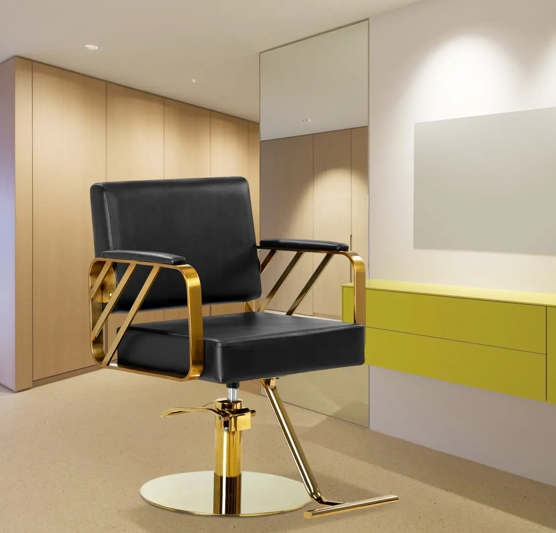 Fotoliu de coafor Gabbiano Genua (Black/Gold)