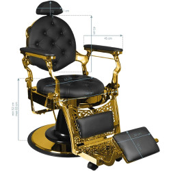 Fotoliu de coafor Gabbiano Giulio 132537 (Black/Gold) Thumb