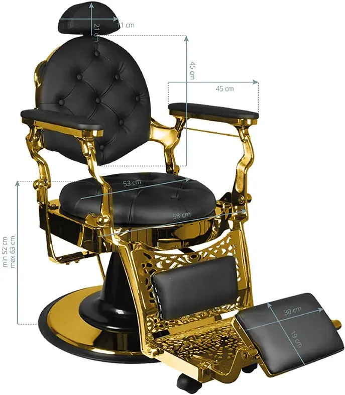 Fotoliu de coafor Gabbiano Giulio 132537 (Black/Gold)