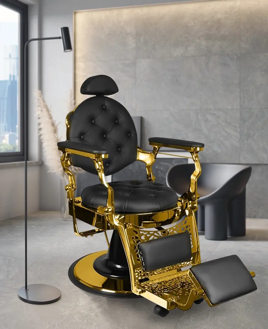 Fotoliu de coafor Gabbiano Giulio 132537 (Black/Gold)