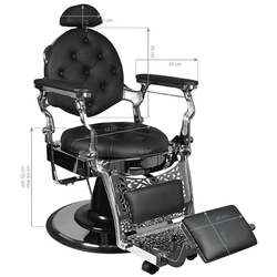 Fotoliu de coafor Gabbiano Giulio (Black/Silver) Thumb