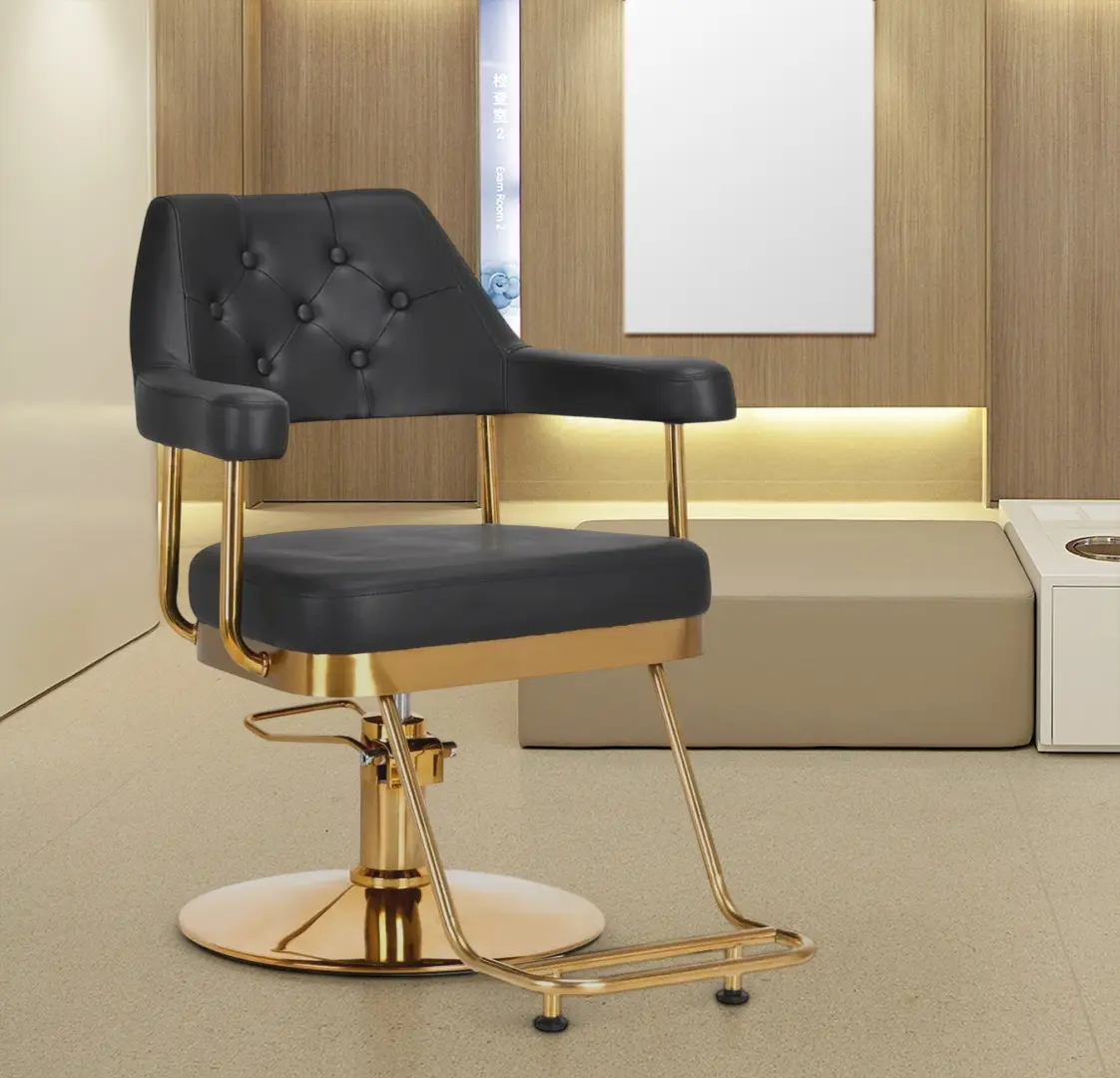 Fotoliu de coafor Gabbiano Granda (Black/Gold)