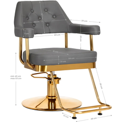 Fotoliu de coafor Gabbiano Granda (Grey/Gold) Thumb