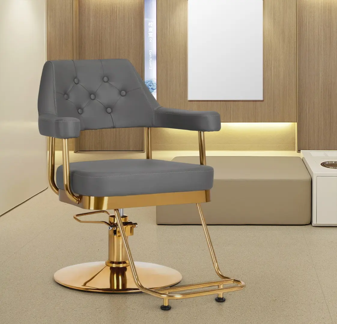 Fotoliu de coafor Gabbiano Granda (Grey/Gold)