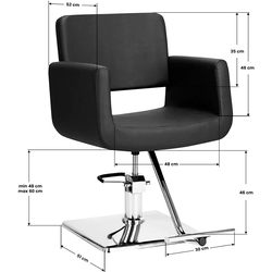 Fotoliu de coafor Gabbiano Helsinki (Black) Thumb