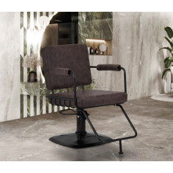 Fotoliu de coafor Gabbiano Katania Loft Old Leather 147875 (Dark Brown/Black)