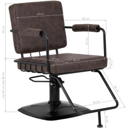 Fotoliu de coafor Gabbiano Katania Loft Old Leather 147875 (Dark Brown/Black) Thumb