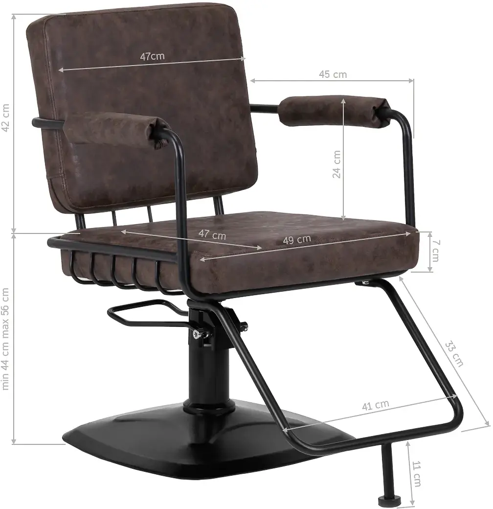 Fotoliu de coafor Gabbiano Katania Loft Old Leather 147875 (Dark Brown/Black)