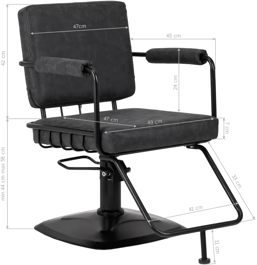 Fotoliu de coafor Gabbiano Katania Loft Old Leather 147876 (Black)